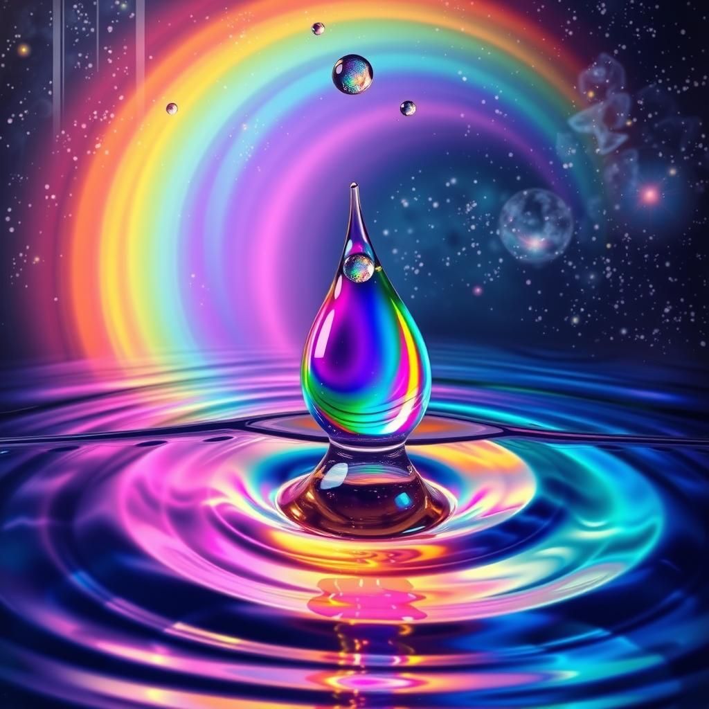Rainbow Raindrop Creates Dreamy Cosmic Display