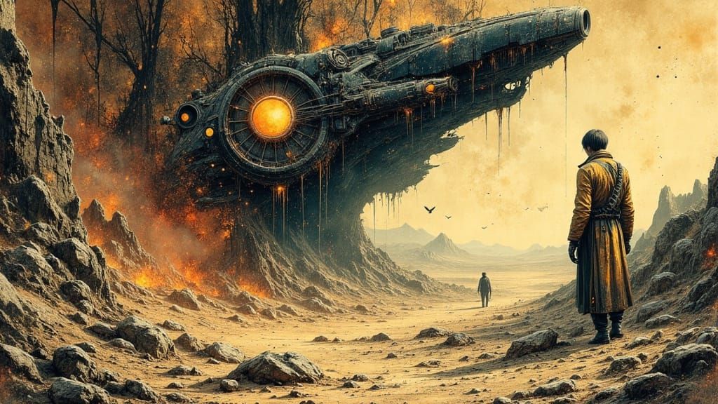Vintage Sci-Fi Borderlands Concept Art Poster