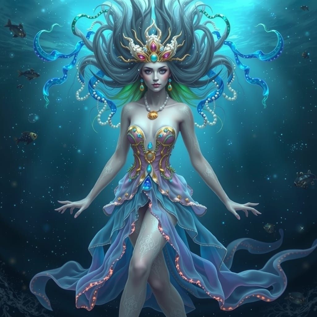 Underwater Siren Queen in Unreal Engine 5 Style