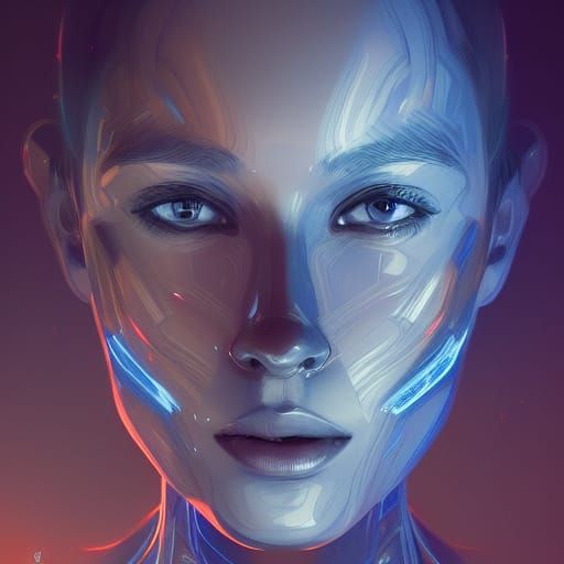 AI Self-Portrait in Hyperdetailed Digital Art Style