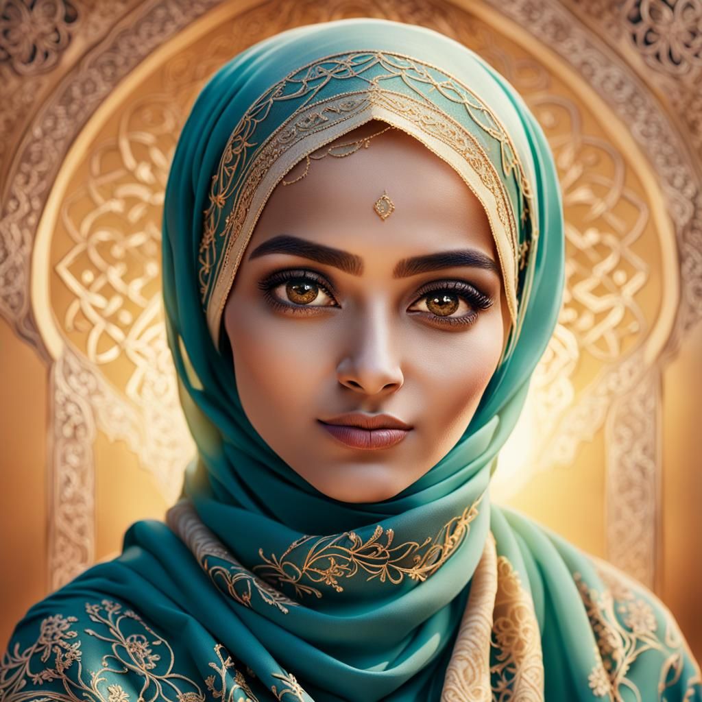 Confident Zahra in Elegant Hijab, Inspired by Amandine Urrut...