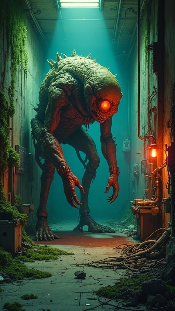 Mutant Beast Emerges from Abandoned Lab in Dark, Gritty Cybe...