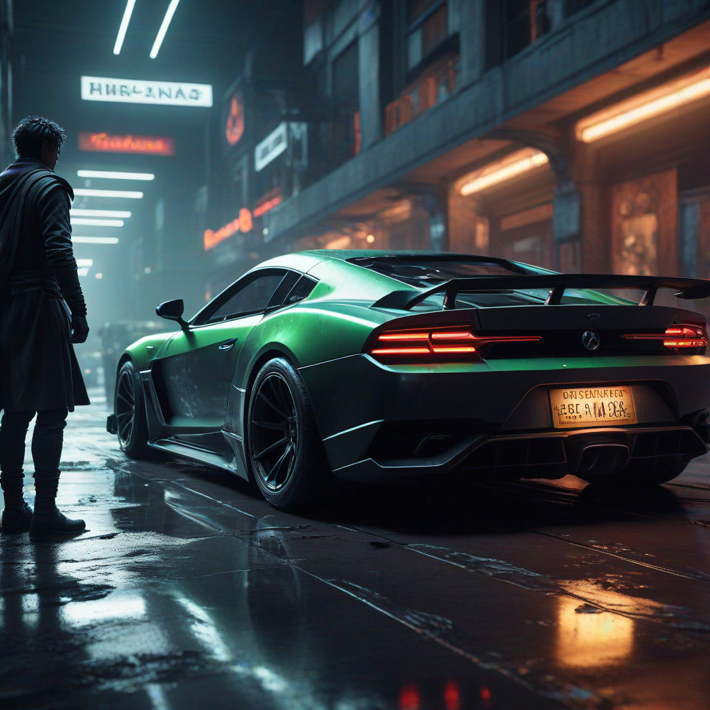 Dark Fantasy Madara Uchiha Speeds Down the Highway