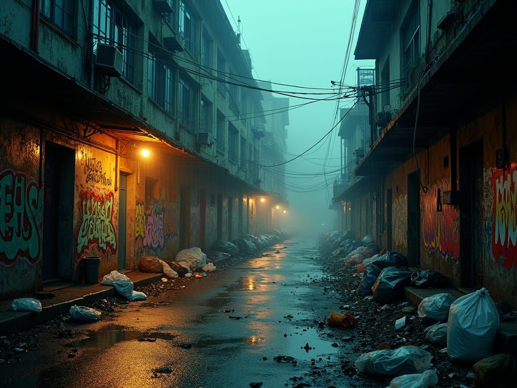 Dramatic Urban Cityscape in Cinematic Style