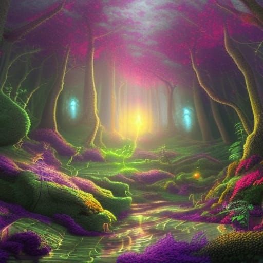 Magical Plant in Dark Fantasy Forest