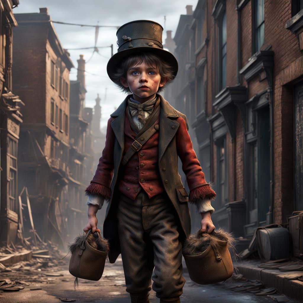 Victorian Street Urchin Matte Painting
