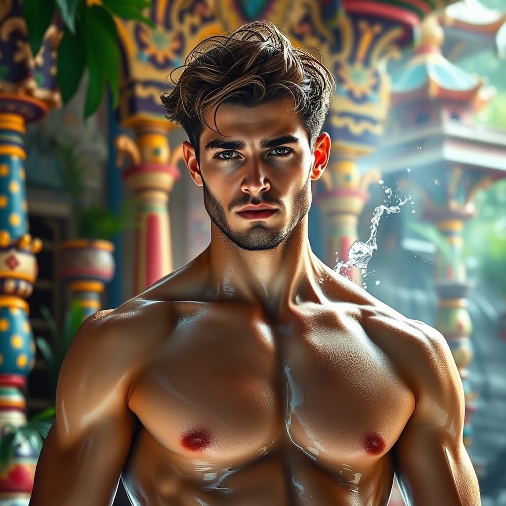 Water Spirit Prince Daemon in Hyper-Surrealistic Art