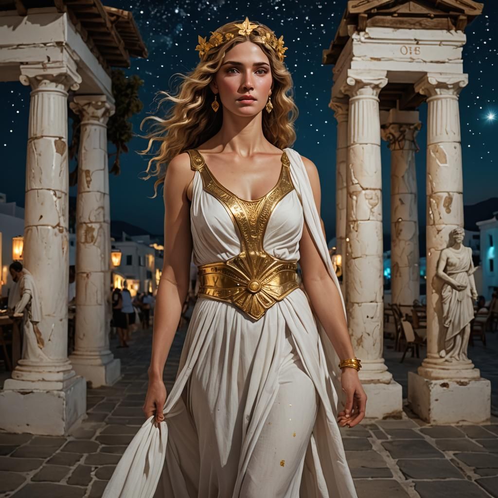 Aphrodite in Mykonos: Hyperrealistic Greek Goddess