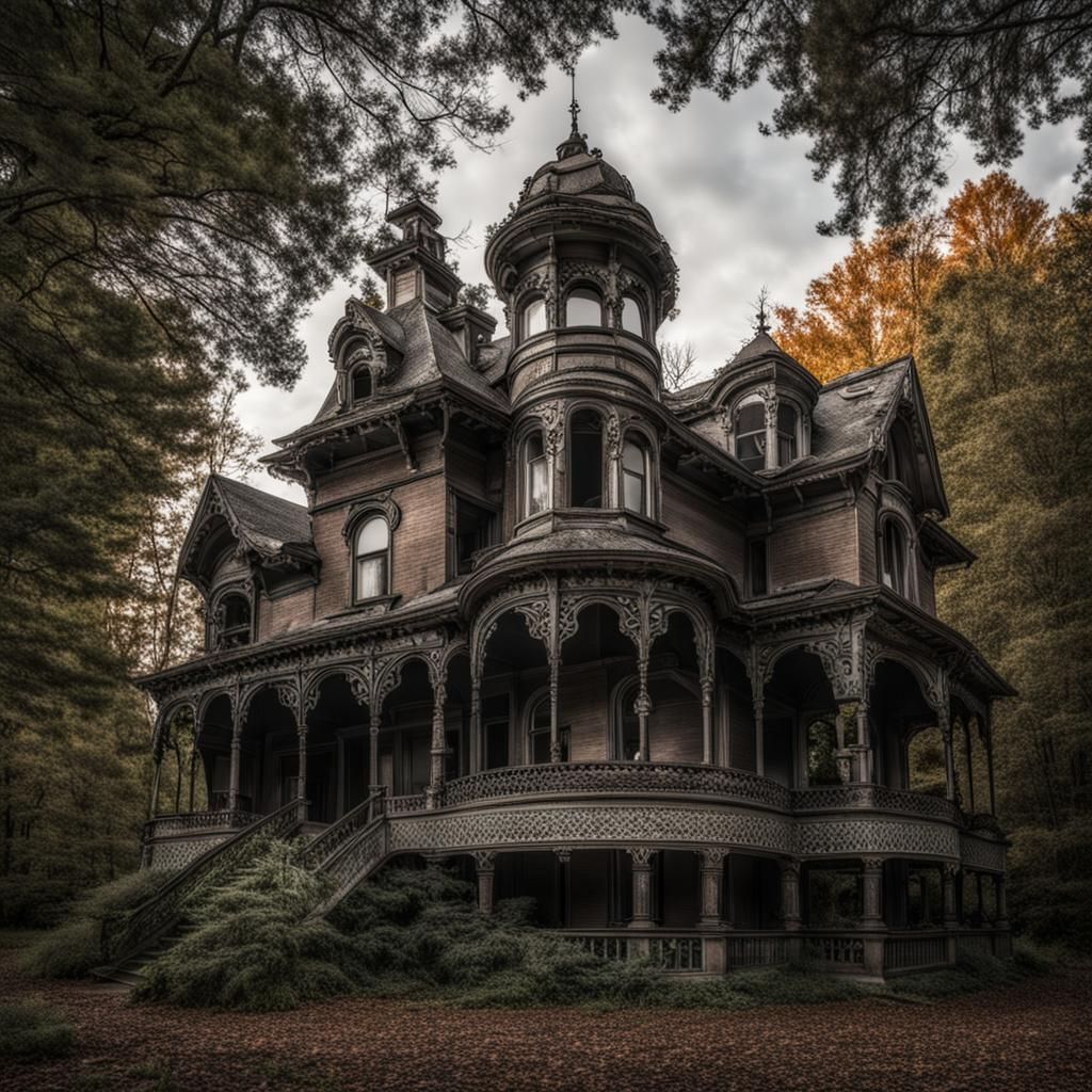 Abandoned Victorian Mansion with Middle Eastern Influences