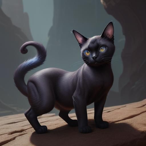 Fantastical Siamese Cat in Detailed Matte Painting