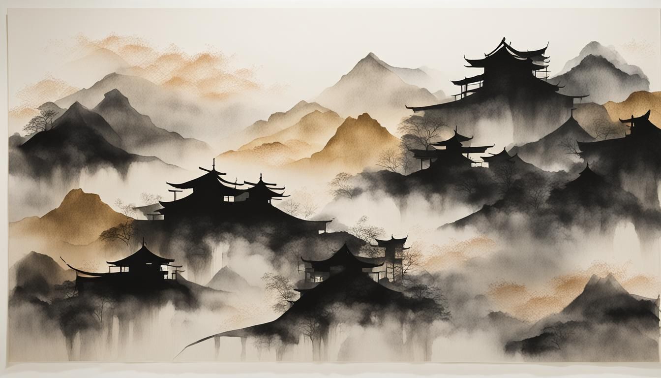 Elegant Japanese Ink Calligraphy on Washi Paper