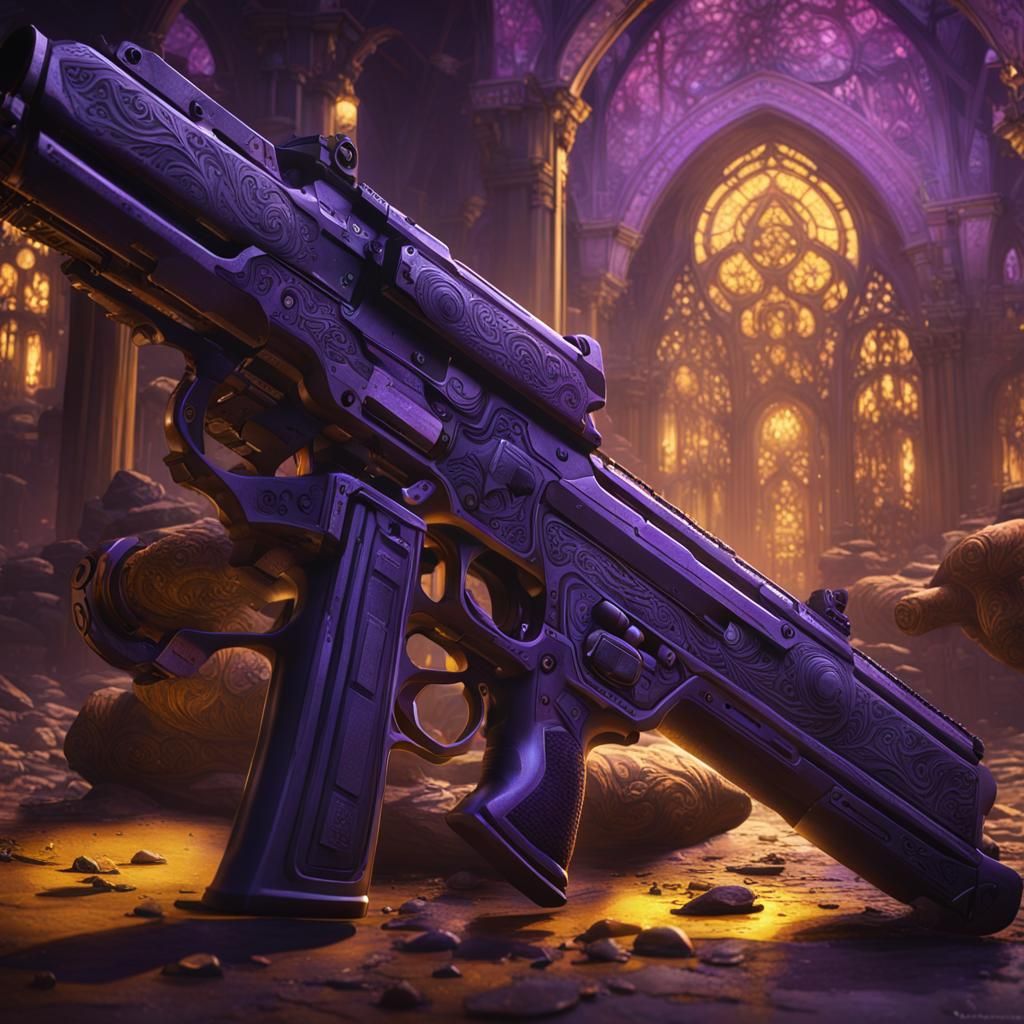 Hyperdetailed Guns in Dark Fantasy Style