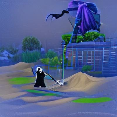 Pastel Cartoon Grim Reaper