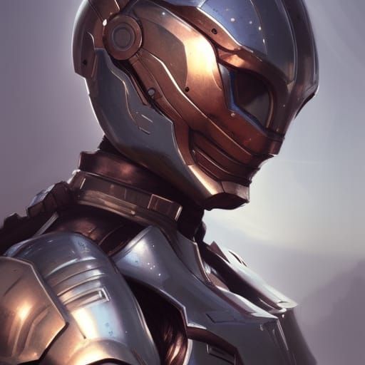 Armored Woman Portrait in Hyperdetailed Style