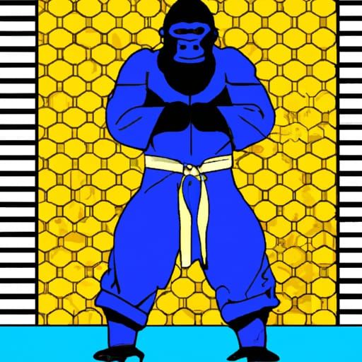 Gorilla in Jiu Jitsu Gi: Pop Art Screen Print