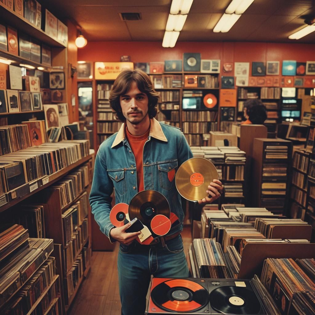1970s Vinyl Record Store Aesthetic