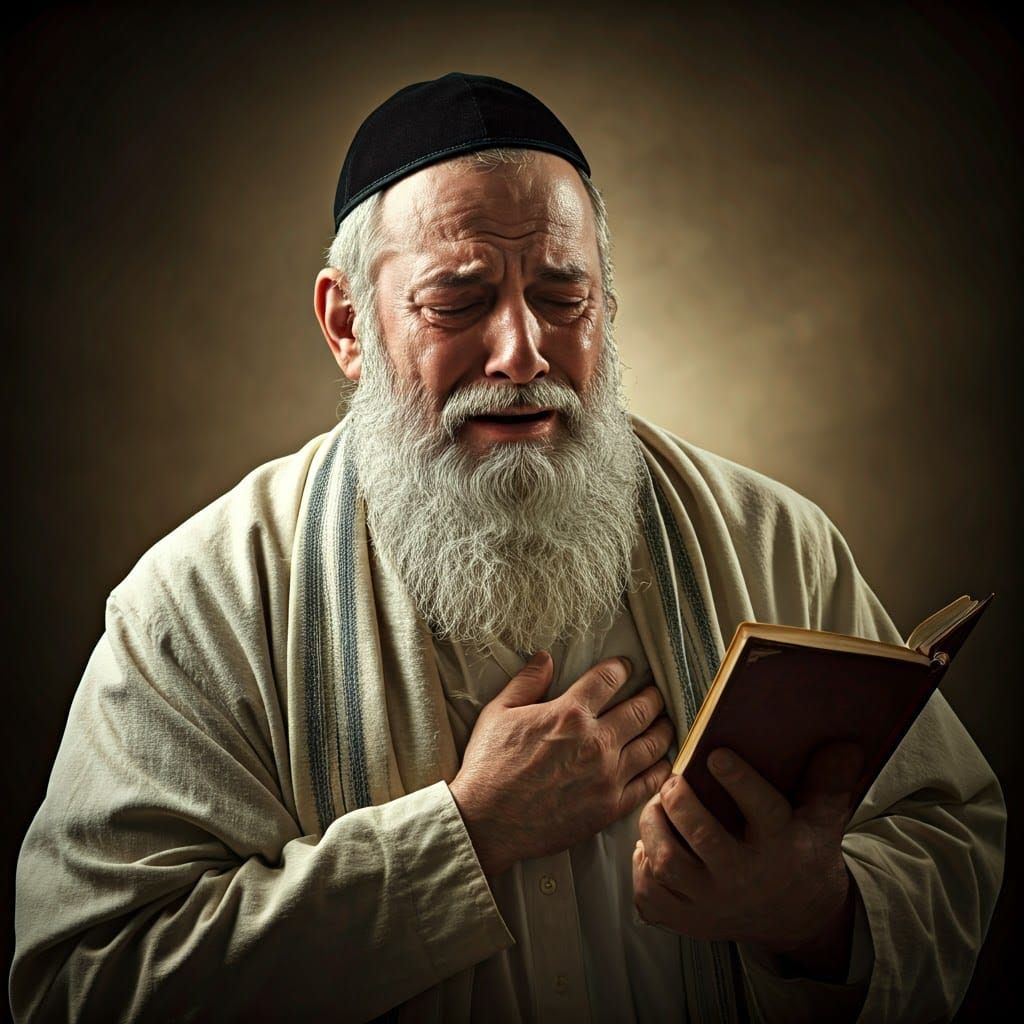 Rabbi Weeping in Anguish, Cinematic Lighting