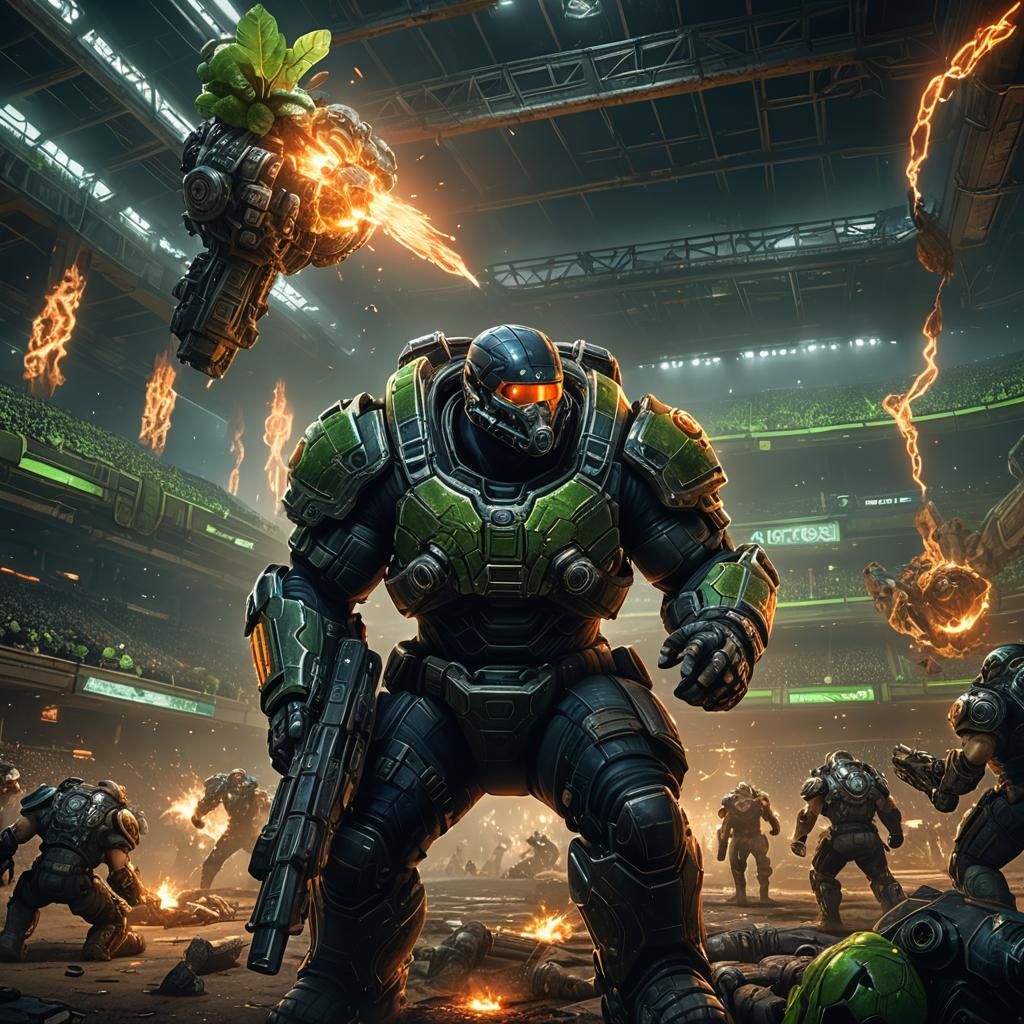 Gears of War: Bombing Lambent Stalks in Stadium