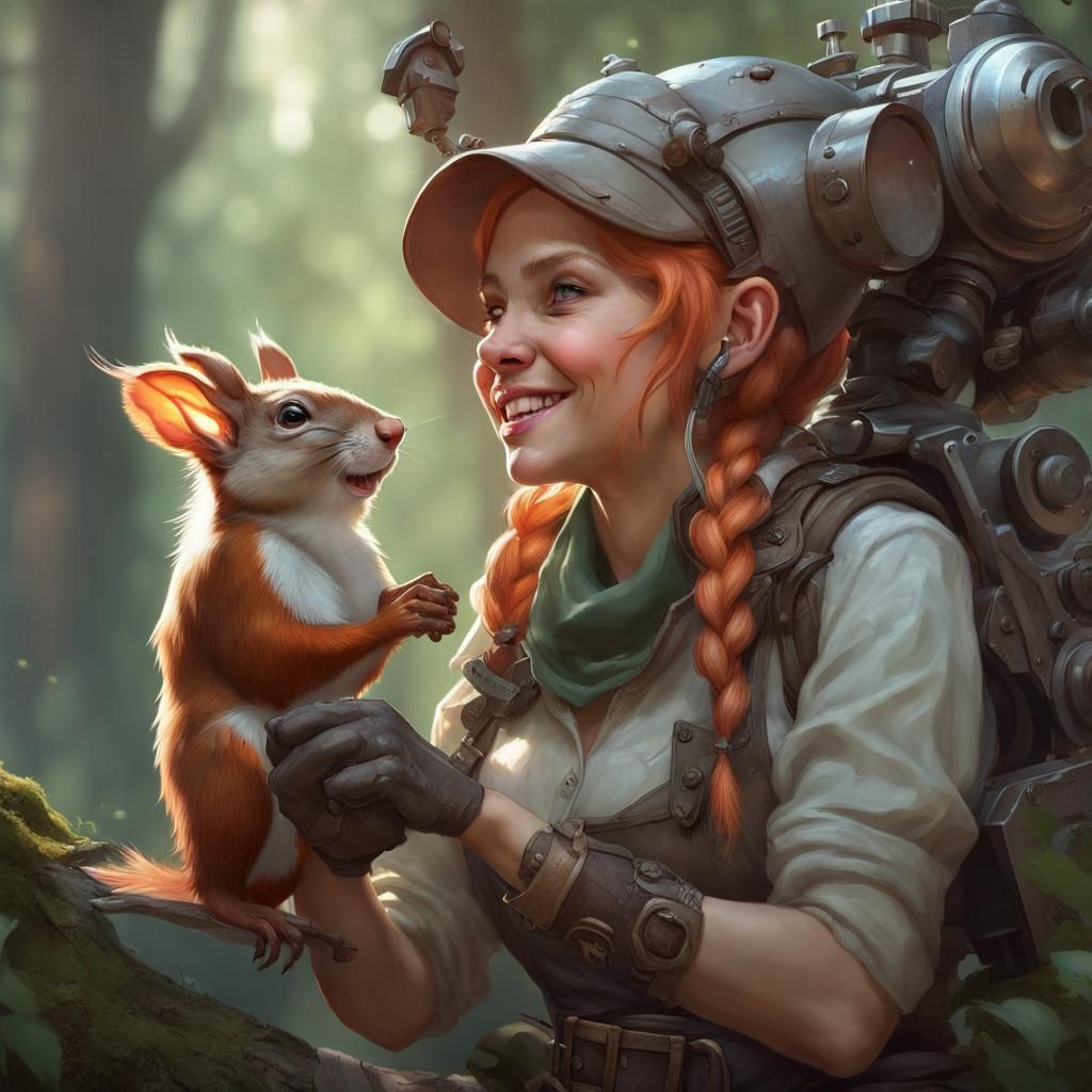 Gnome Artificer Creates Mechanical Weapon