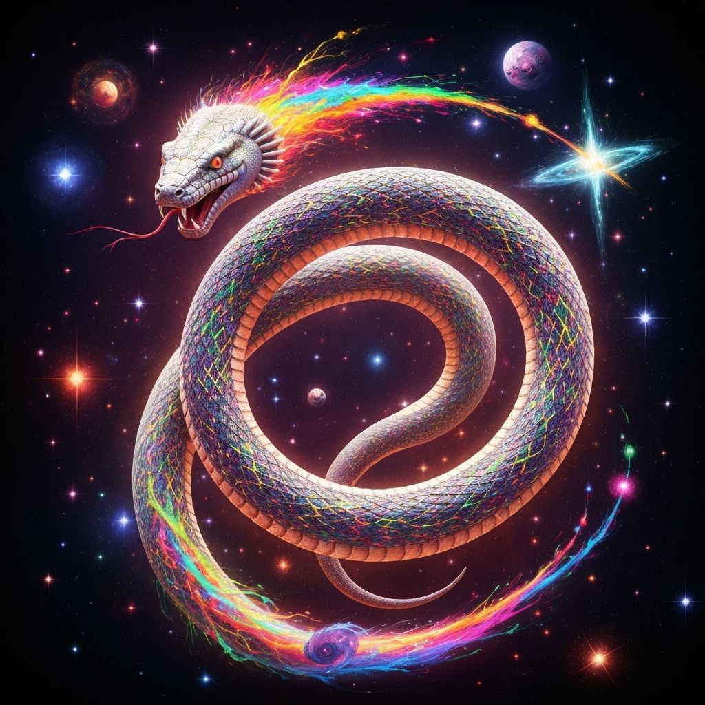 Cosmic Serpent Painting Nebulae with Synesthetic Colors