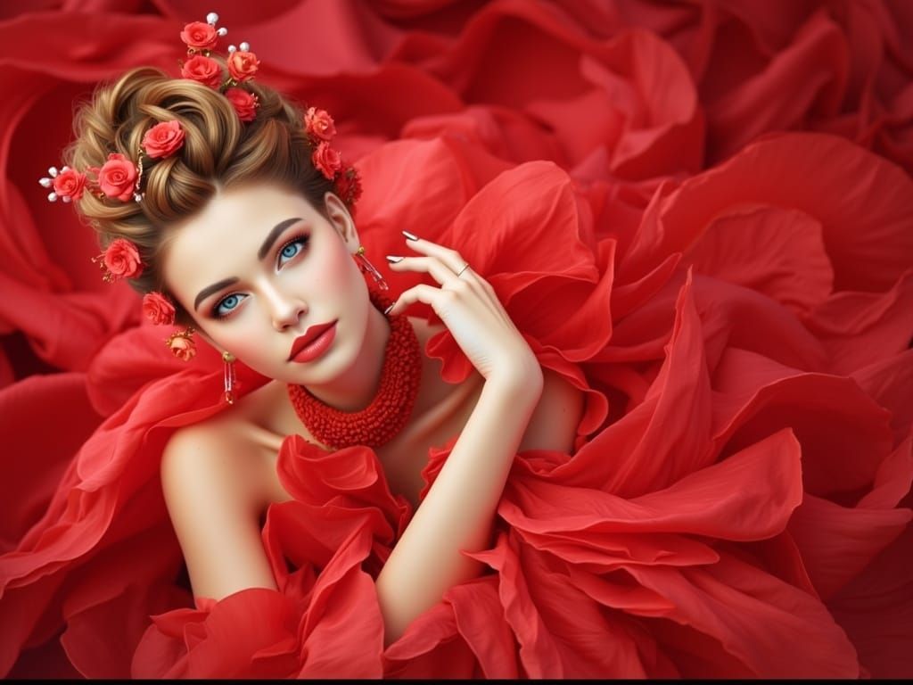 Detailed Portrait with Dramatic Lighting and Vibrant Colors