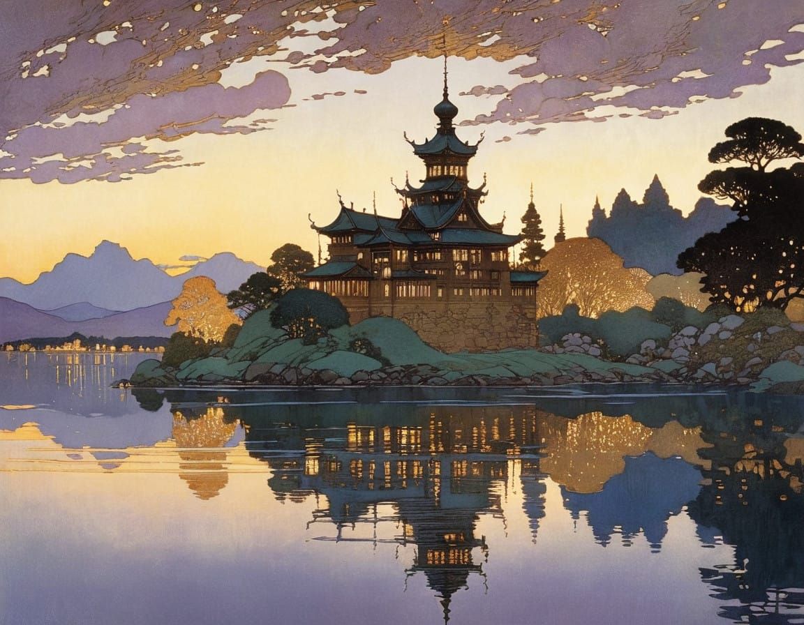 Queen of the Mist in Whimsical Watercolor Style