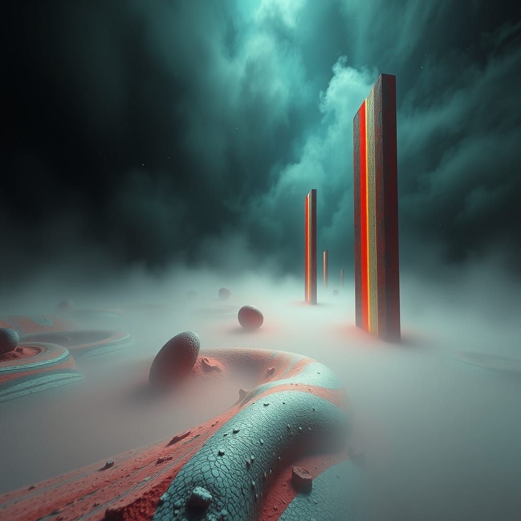 Surreal Masterpiece: Distorted Reality in Vibrant Hues