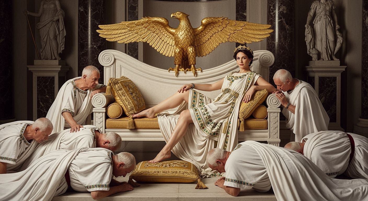 Empress Messalina in Lavish Gold Toga