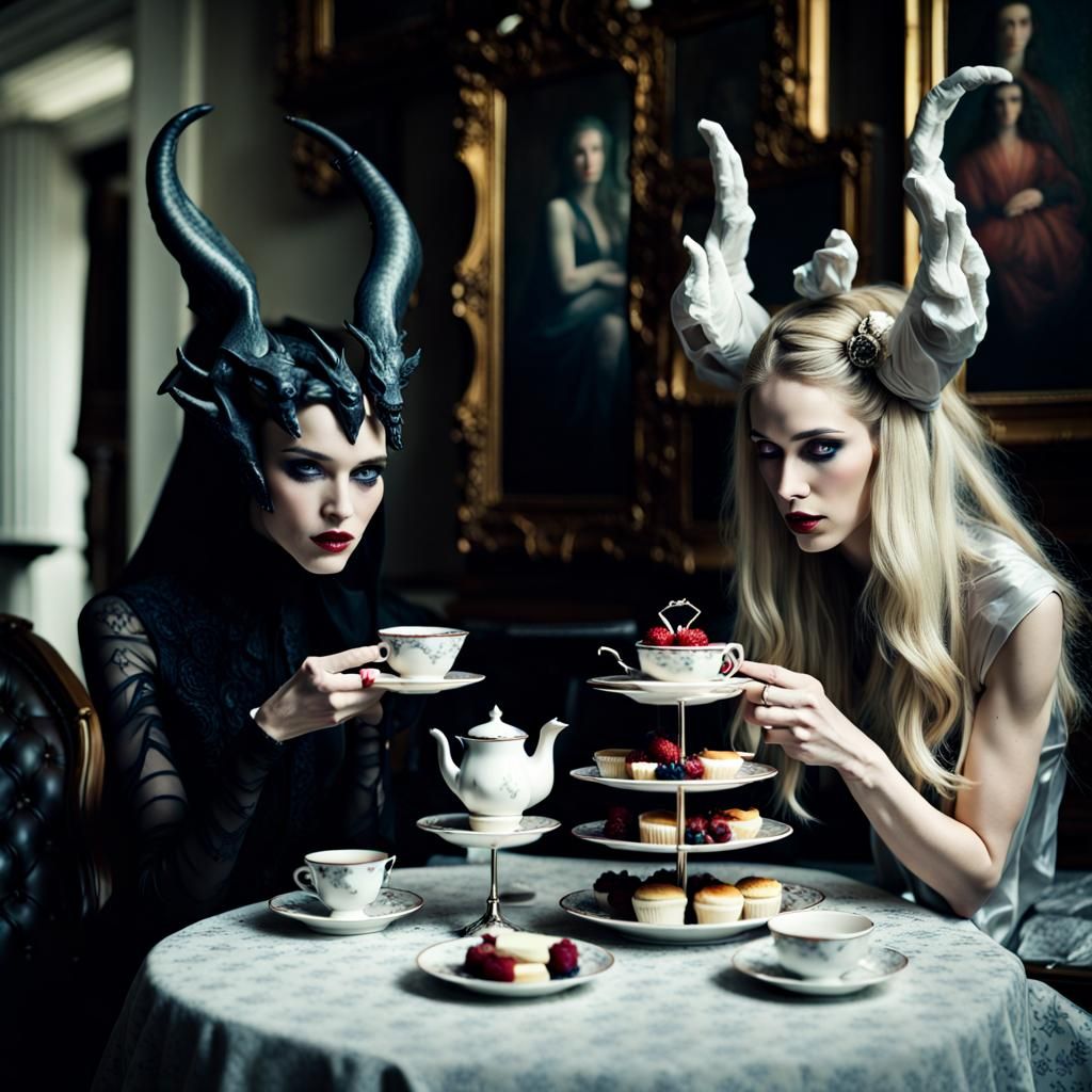 Demon Queen's High Tea: Dreamy, Soft Focus Portrait