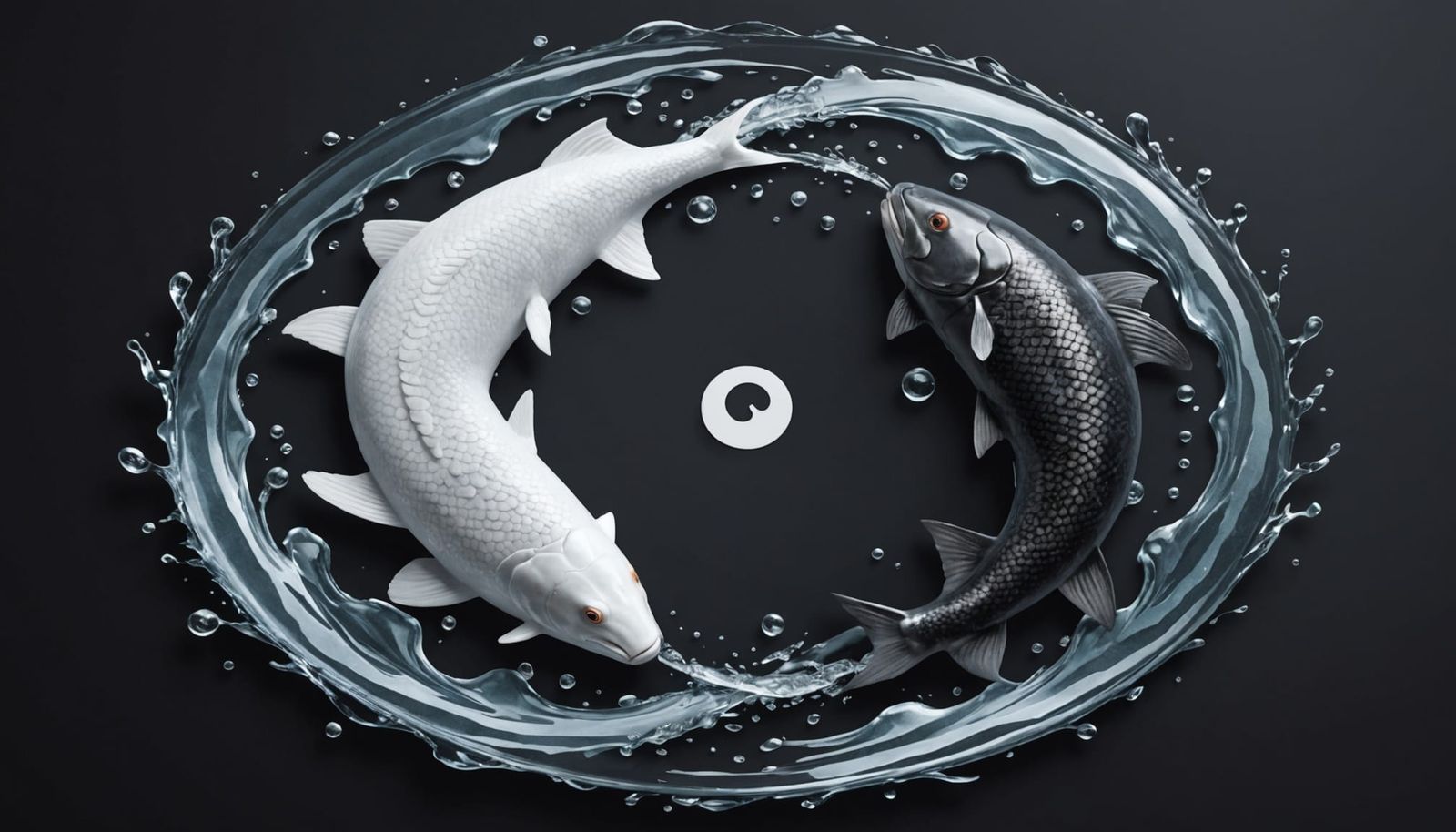 Stylized Yin-Yang Symbol in Water