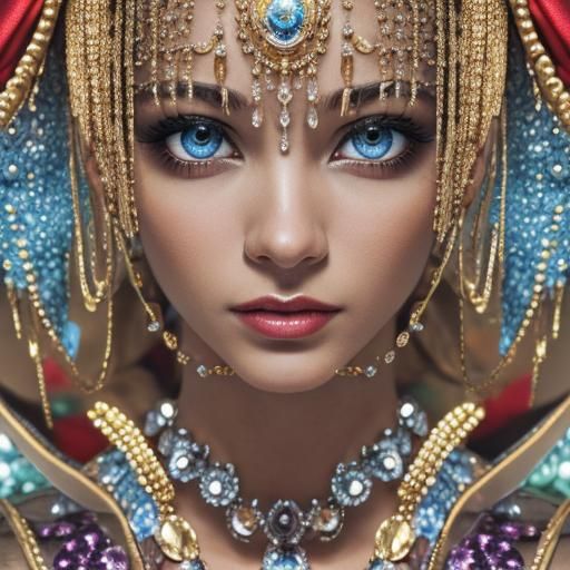 Hyperrealistic Lips Portrait in Patchwork Style