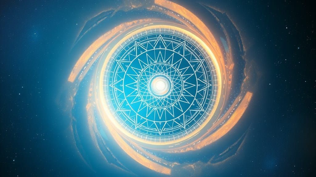 Surreal Cosmic Vortex in Golden Hues