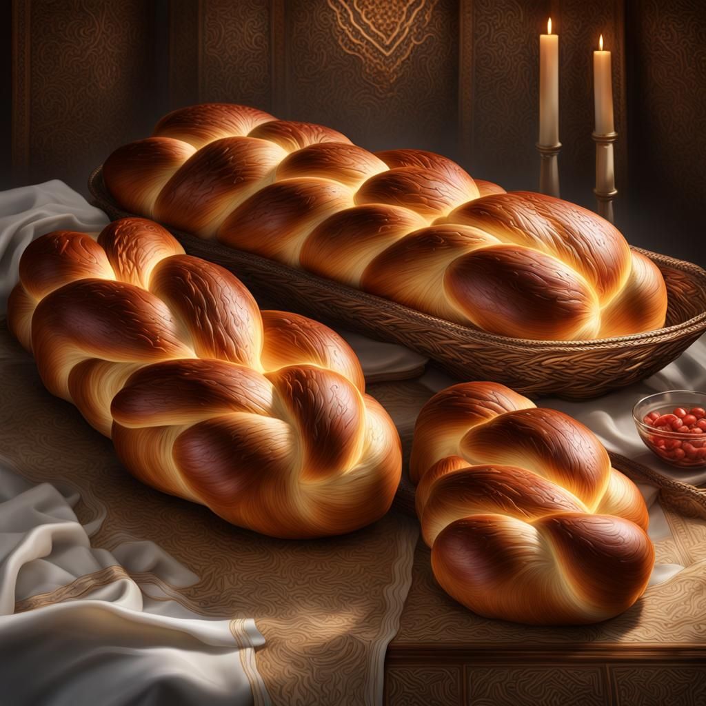 Braided Sesame Challah Loaves for Shabbat