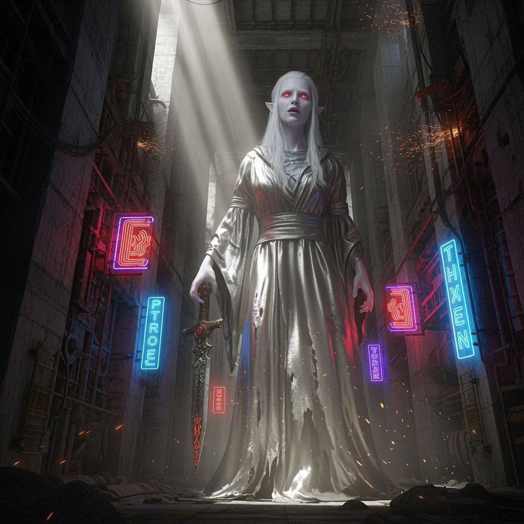 Giant Albino Elf Seeks Escape from Lost Corridor