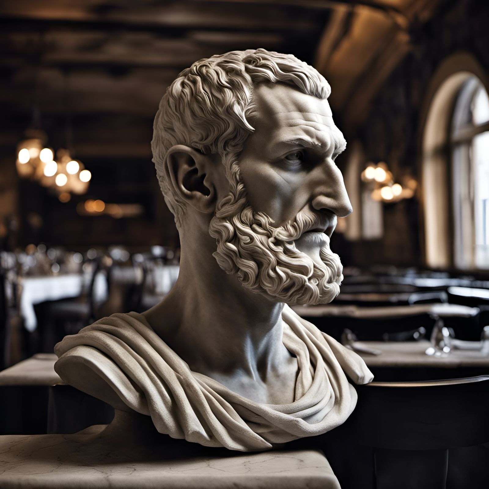 Enoch Root as Ancient Greek Marble Sculpture