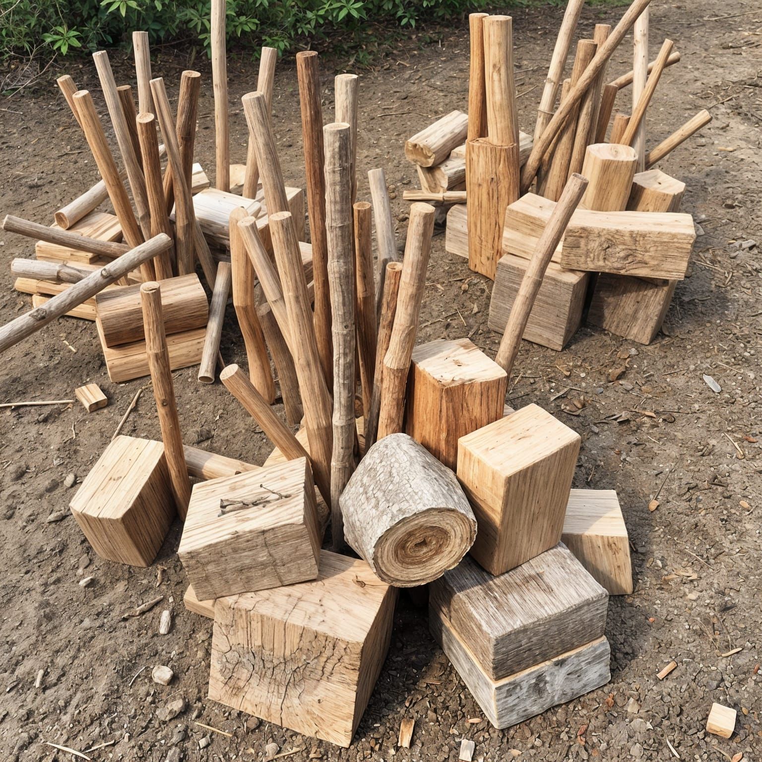 Abstract Wood Sculpture Art