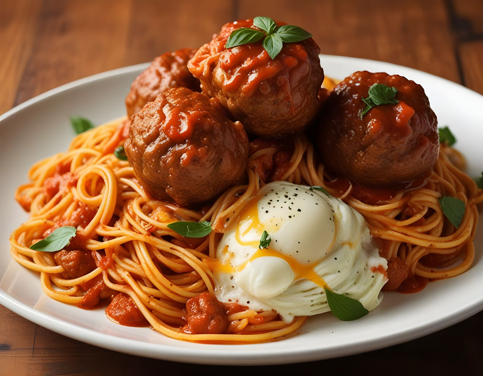 Italian Masterpiece with Juicy Meatballs and Melted Cheese