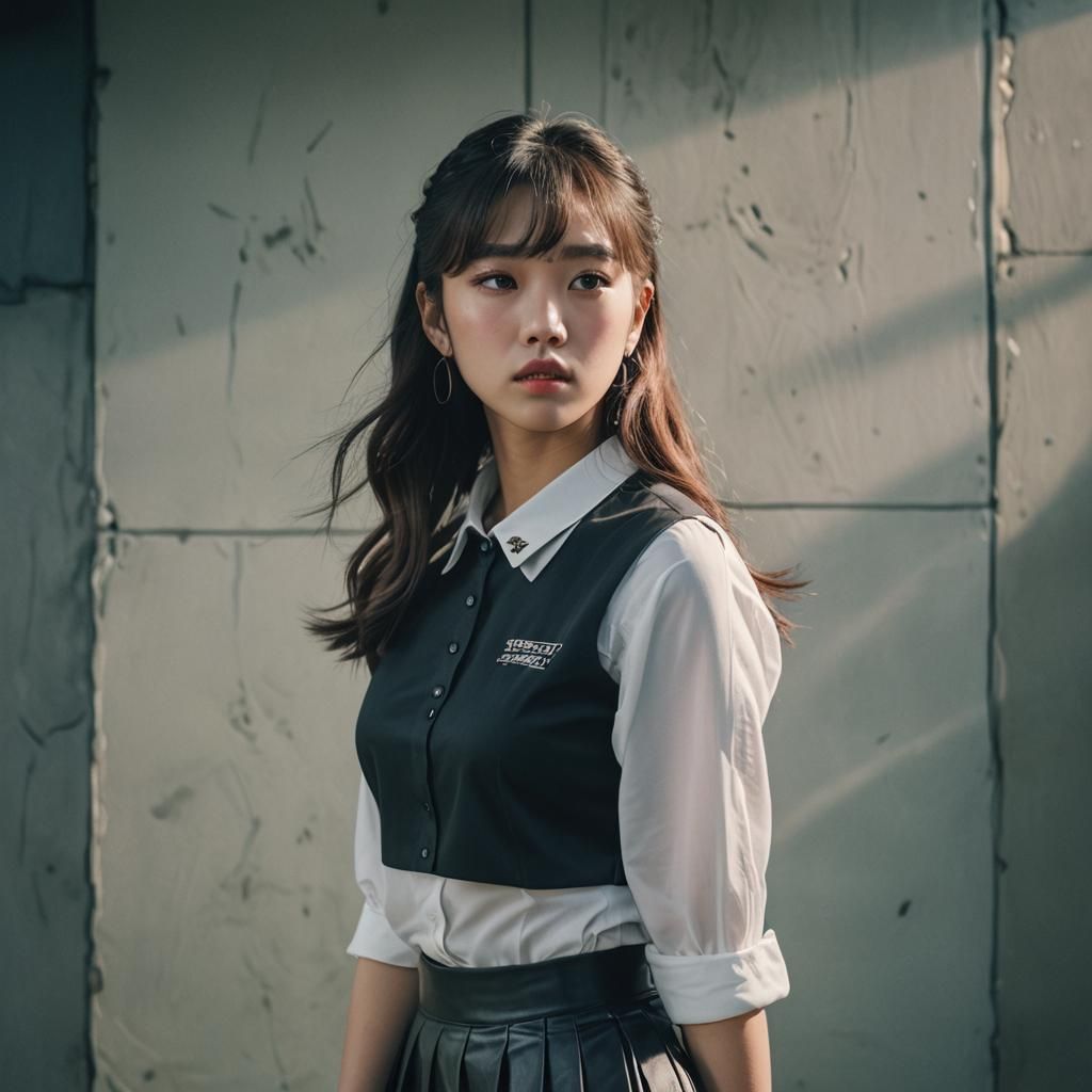 K-Pop Idol Hyperrealistic Portrait, Cinematic Film Still