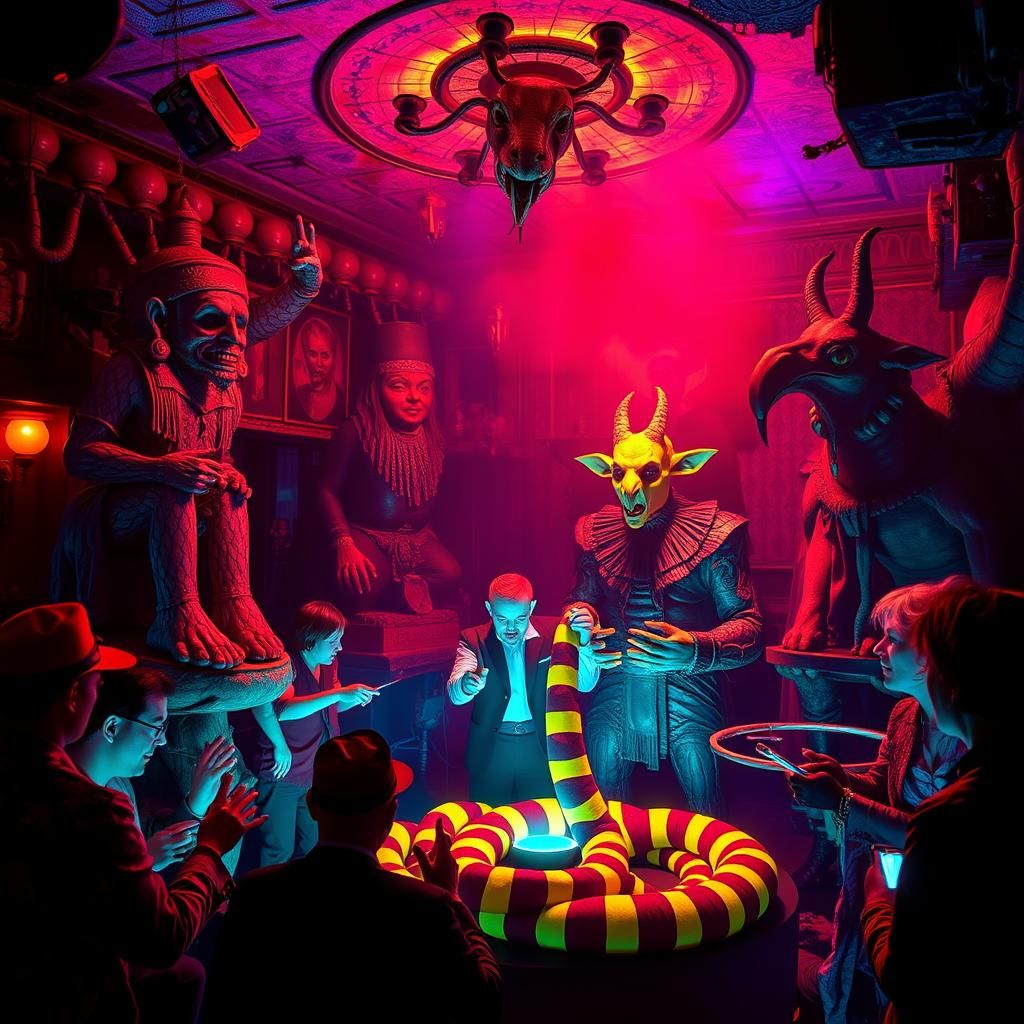 Creepy Underground Ceremony with Pagan Idols