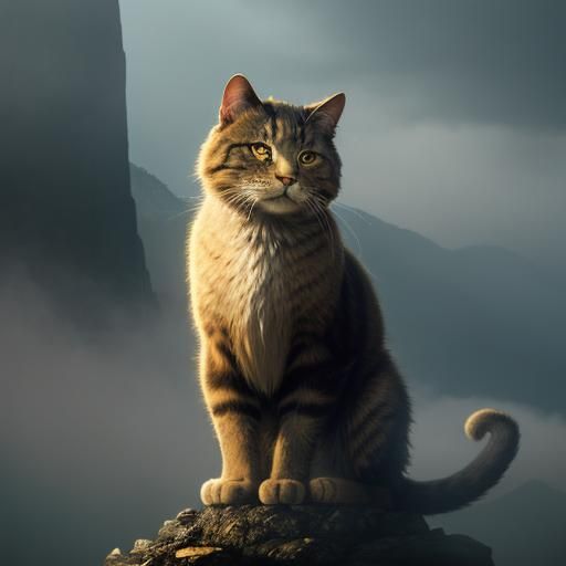 Kung Fu Cat God on Misty Peak