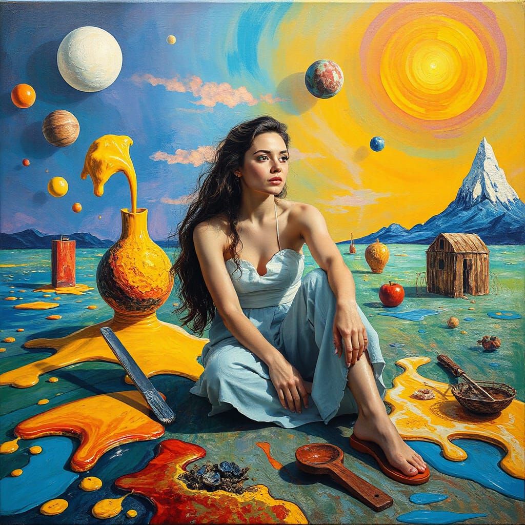 Dreamlike Woman in Surrealist Style