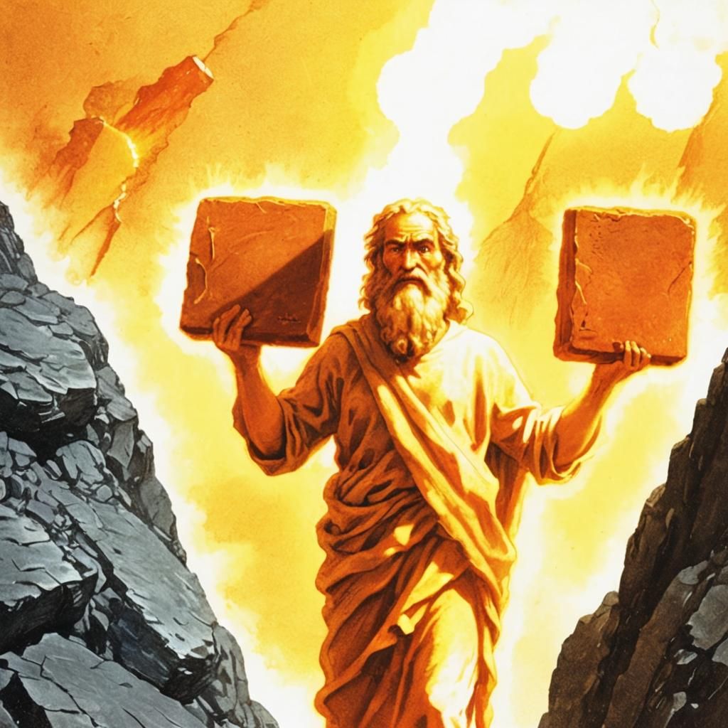 Moses and the Tablets from the Volcano