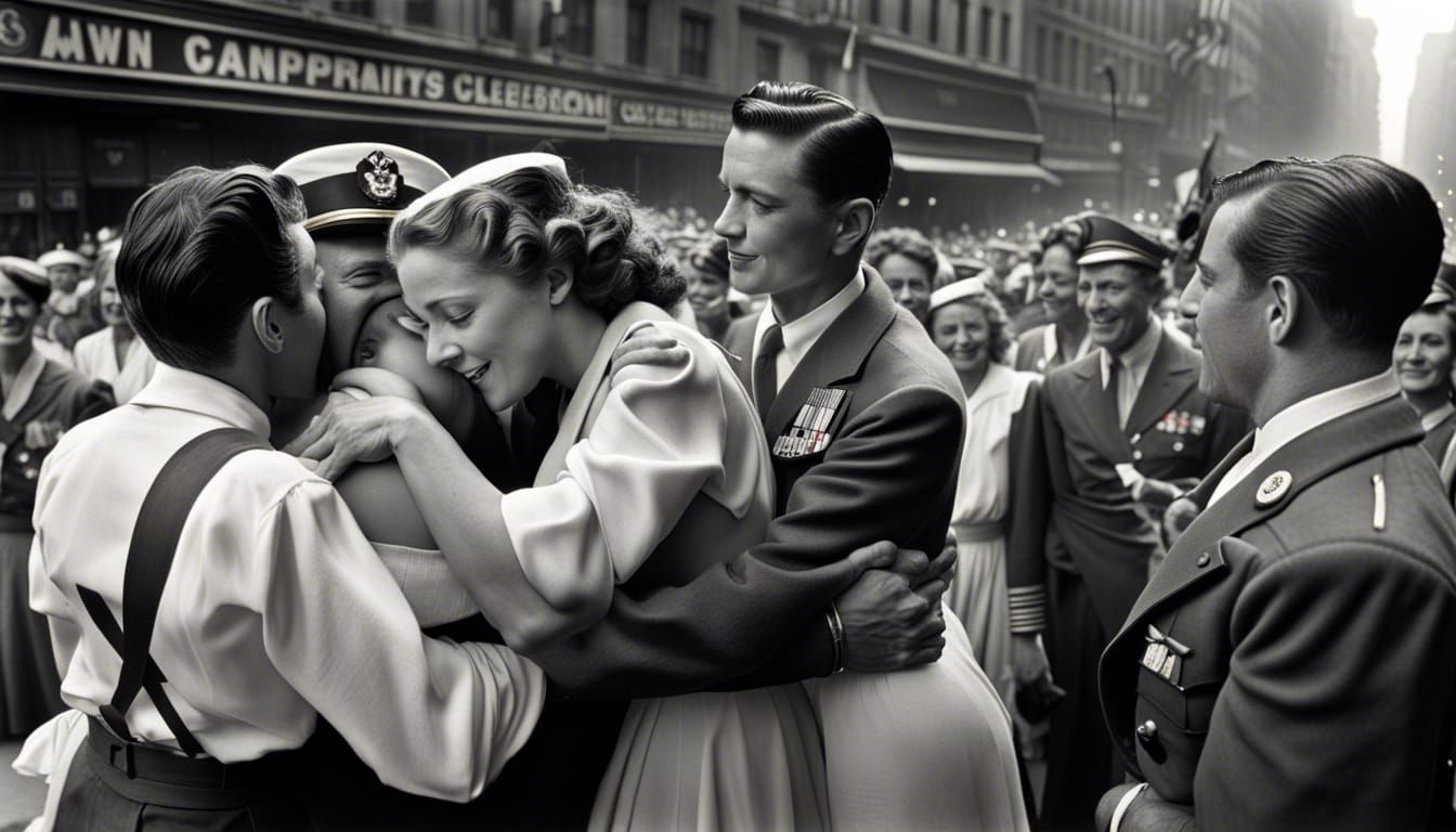 End of WWII victory parade in NYC, 1945  (SDXL 0.9)