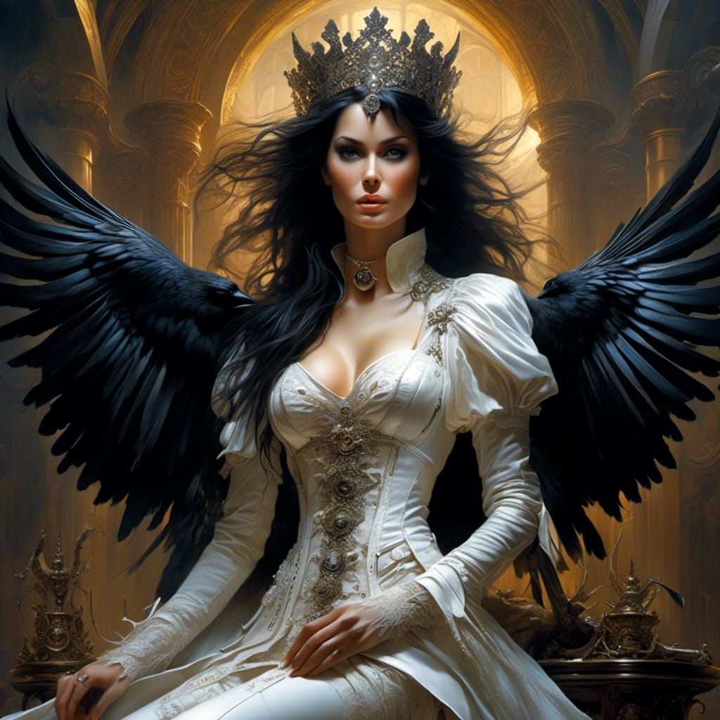 Gothic Nurse in Noir Hospital: Hyperrealistic Fantasy Art