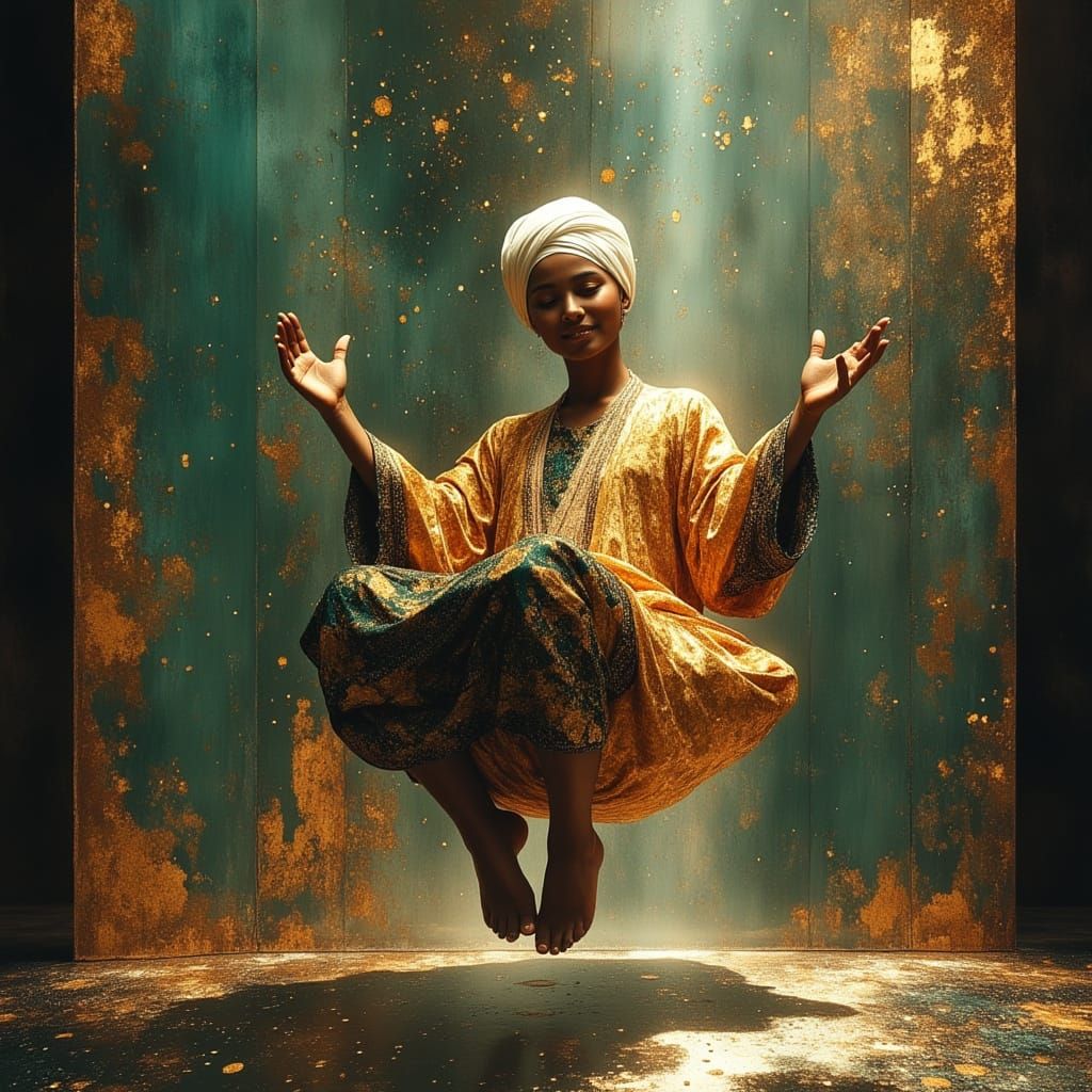 Magical Arabian Genie in Silk Costume