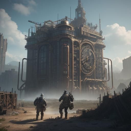 Steampunk Workshop With Bold Lettering in 3D