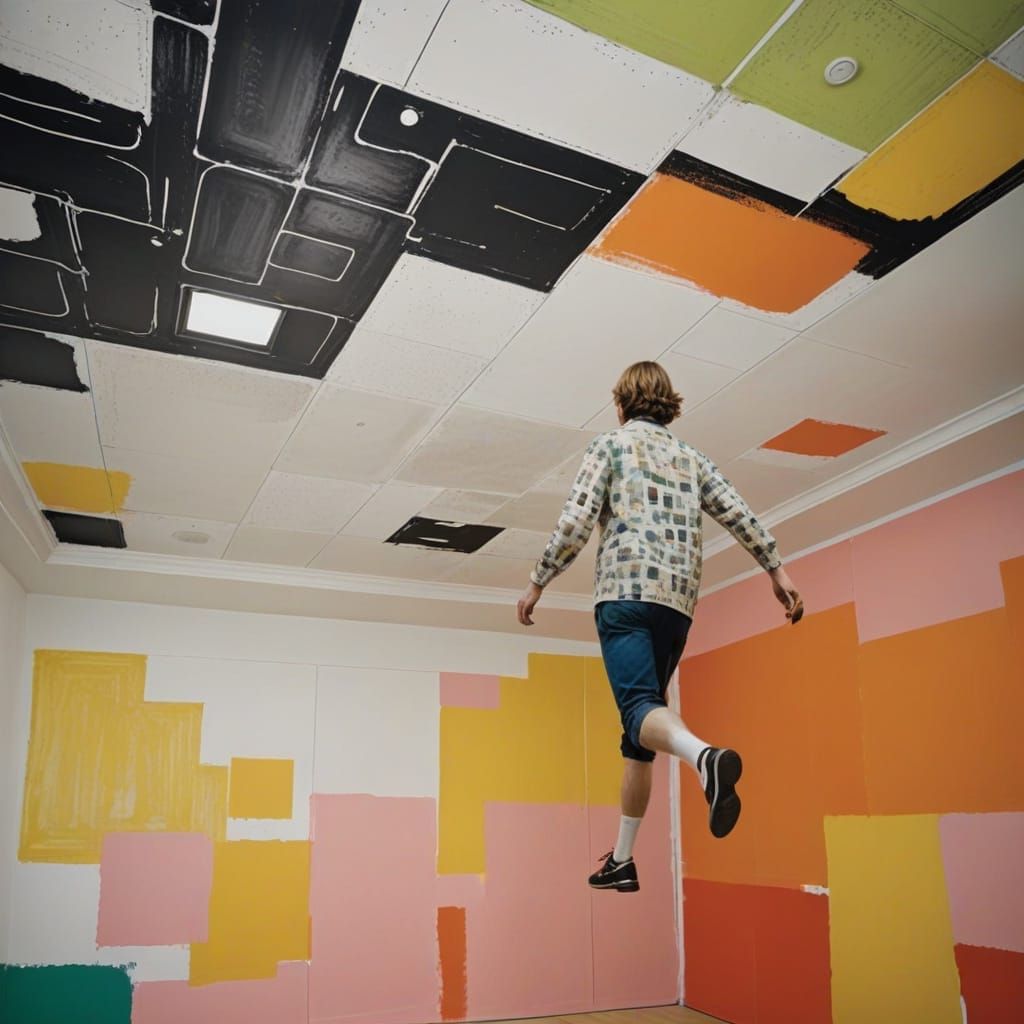 Pop Art Murals Cover Room Interior, Ceiling Included