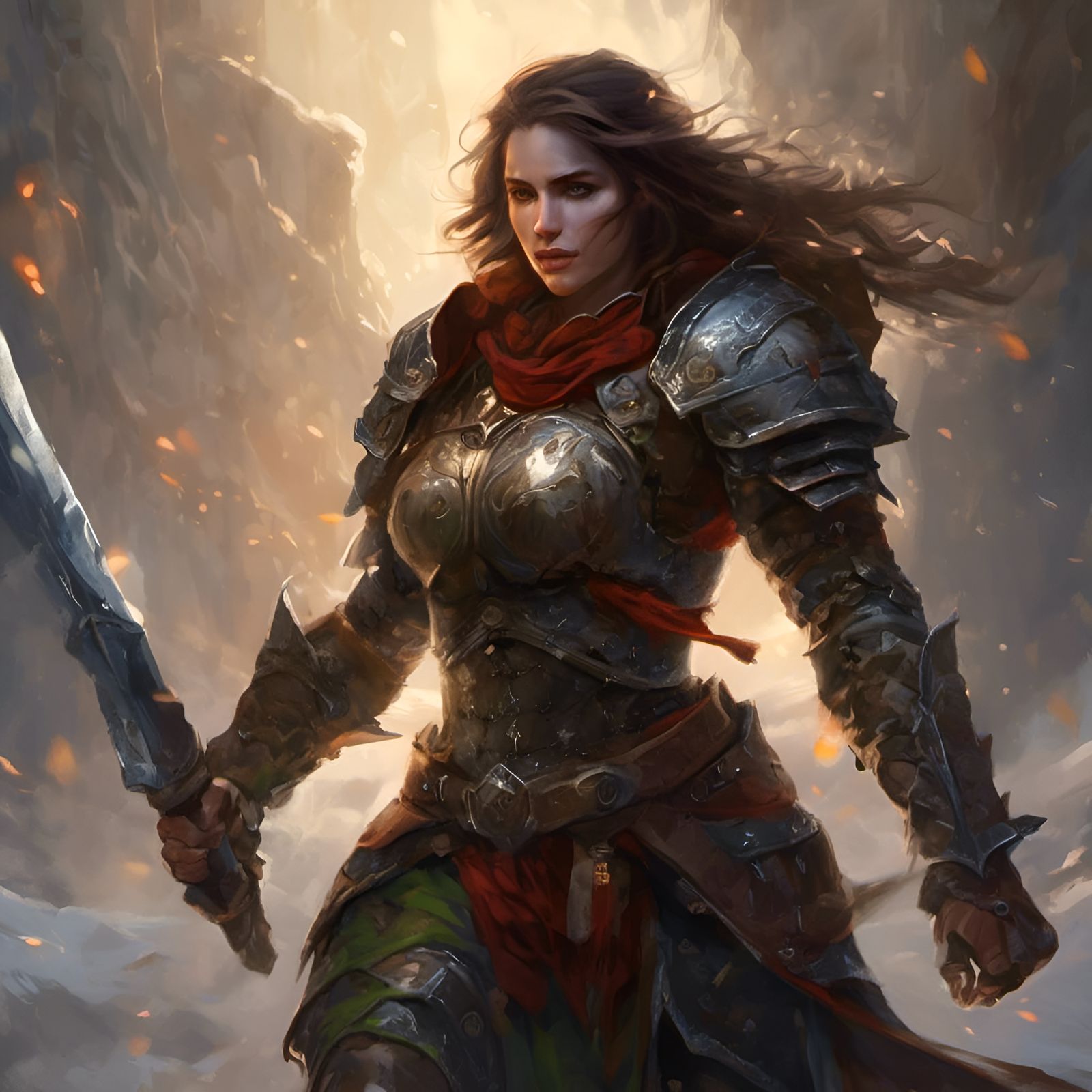 Female Orc DND Character Ready for Quest