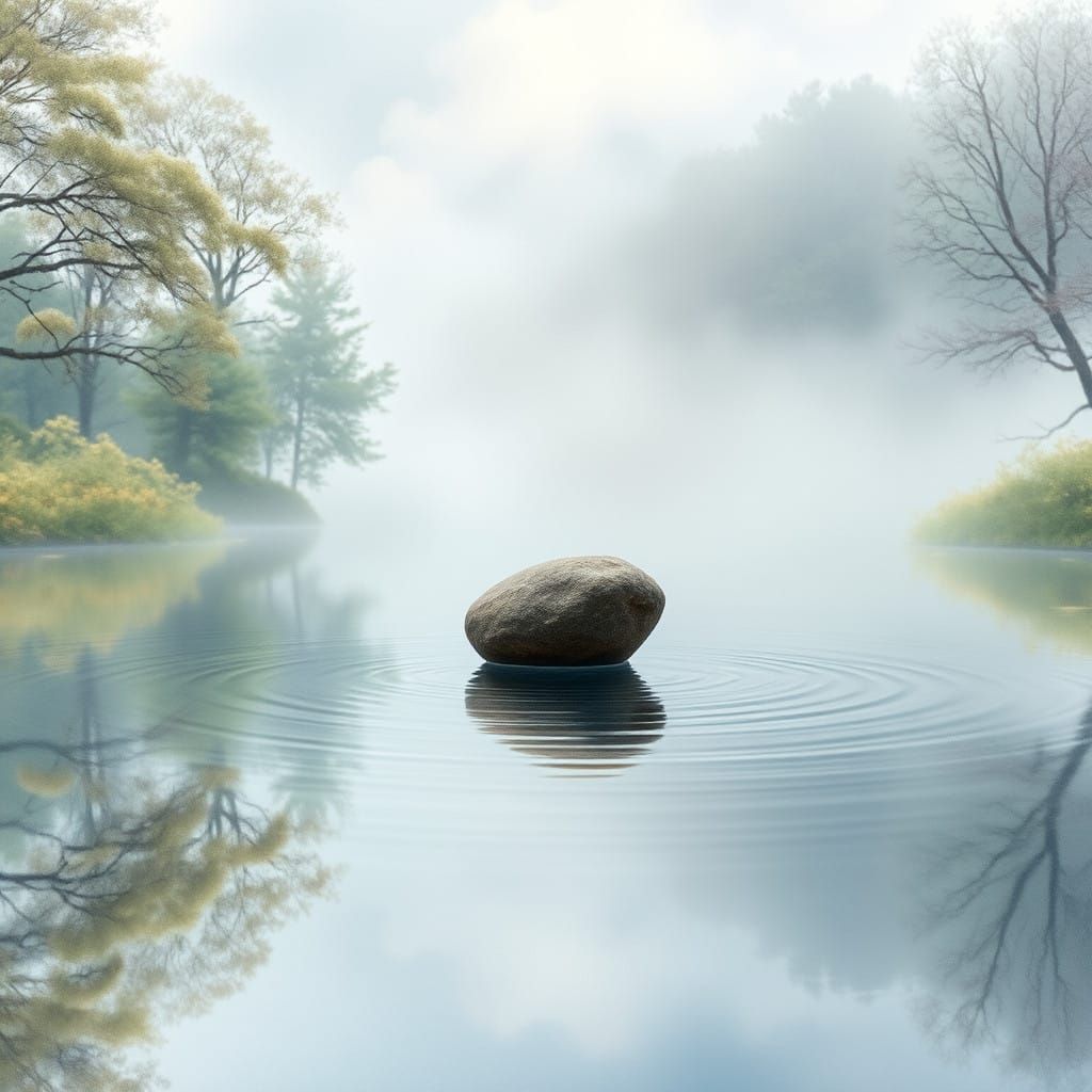 stone and lake