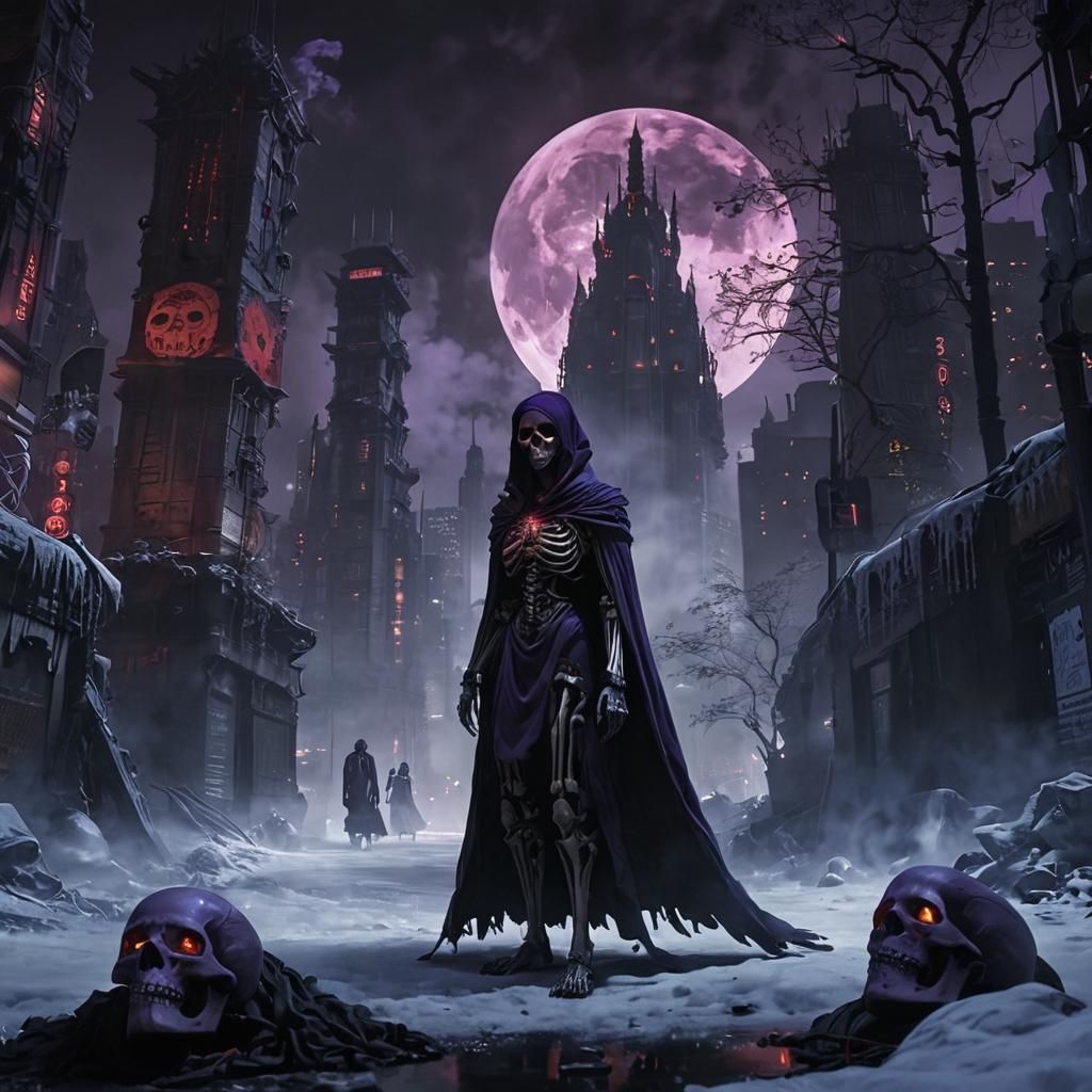 Dark Fantasy: Ghosts Emerge in Noir Cyberpunk Tokyo